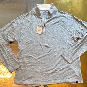 Faherty Cloud 1/4-Zip Pullover XL NWT light blue heather